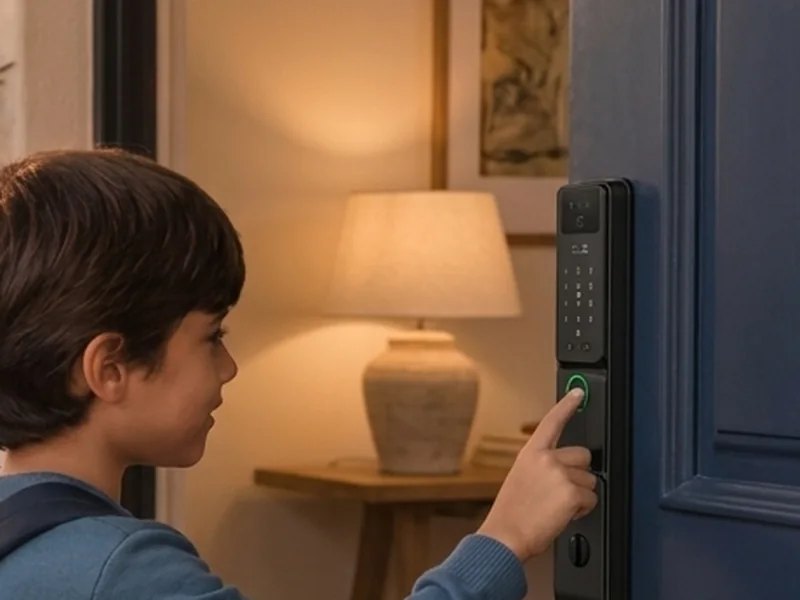 Cerradura YourLock instalada en la puerta de una vivienda